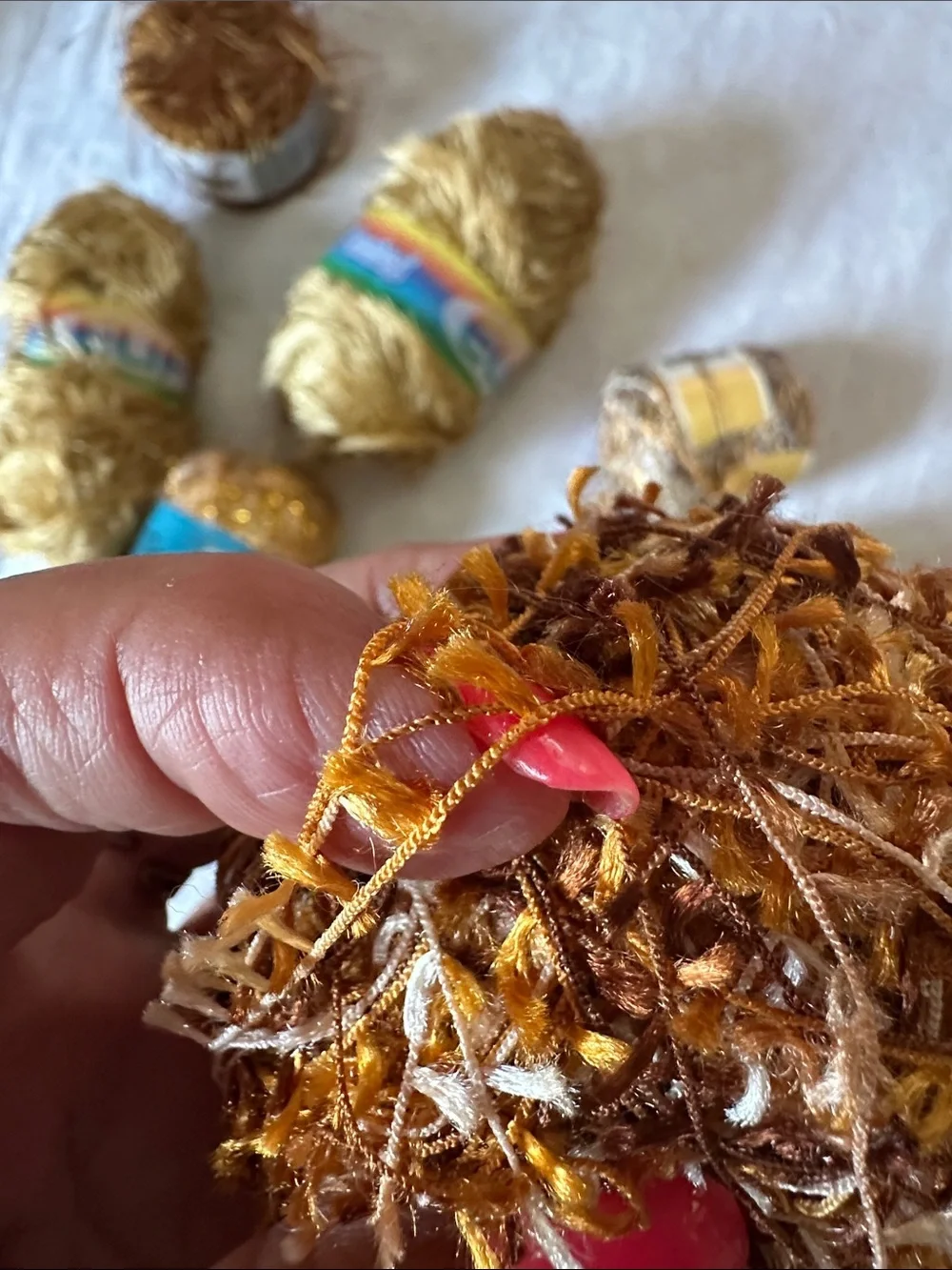 Yarn Bundle Gold Decorative Eyelash Party Yarn Multipack